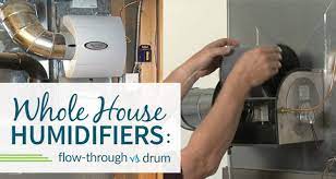 Whole house furnace humidifiers are unit that are installed on a hvac or induct system. Flow Through Humidifier Vs Drum Humidifier Comparison Sylvane