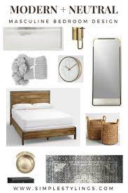 A Modern Neutral Masculine Bedroom Design Board Masculine Bedroom Design Masculine Bedroom Home Decor Bedroom