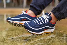 Nike Air Max 97 Midnight Navy Habanero Red Chaussure Nike Homme Chaussure Nike Jordan Chaussures Nike