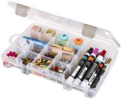 Plastic craft storage boxes designed to hold paper, tools, general stationery items, and small objects like beads and sequins. Artbin Solutions Medium Box 5 Compartment Art And Craft Storage Container Translucent Clear Buy Online At Best Price In Uae Amazon Ae