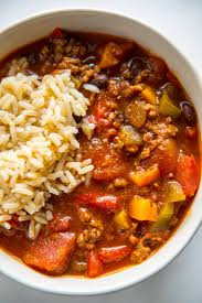 Cook brown or white rice separately while soup is simmering and add it at. Quick And Easy Stuffed Pepper Soup Garnished Plate