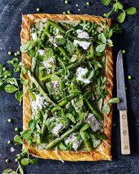 Asparagus Pea Shoot And Butter Bean Tart Recipe Delicious Magazine Recipe Vegetarian Tart Vegetarian Tart Recipes Recipes