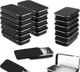 Cositina 20 Pack Metal Slide Top Tin Containers Rectangular Small Tin  Containers for Lip Balm Crafts Candies Jewelry Pills Storage - Black