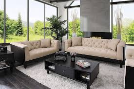 Tuxedo sofas have one of the best sofa designs! Esofastore Classic Tuxedo Style 2pc Sofa Set Tufted Sofa Loveseat Living Room Furniture Flared Arms Beige Linen Like Fabric Amazon Co Uk Kitchen Home
