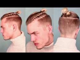 How To Do A Man Bun With Short Hair Viking Braided Top Knot Man Bun Step By Step Youtube Braided Top Knots Man Bun Top Knot Top Knot Men