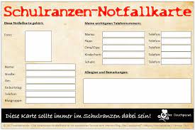 Sollten sie kein geeignetes programm zum anzeigen dieser dateien besitzen, so können sie es kostenlos aus dem internet herunterladen. Gebastelt Die Schulranzen Notfallkarte Zum Download Der Couchpirat