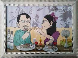 Cizimi Cerceveleten Musterinin Fotografini Cekip Attigi Kare Ozelcizim Cizim Hediye Surpriz Sanat Resim Komik Eglenceli Ask Sev Sanat Cizim Resim