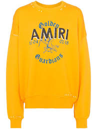 Amiri Amiri Amri Logo Os Crw Swt Yel Yellow Amiri Cloth