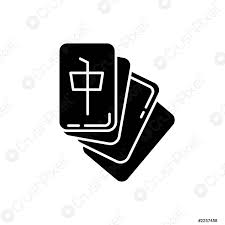 Juega a un backgammon con aroma a sushi. Mahjong Negro Glifo Icono De Azulejo Basado Juego Mesa De Vector De Stock Crushpixel