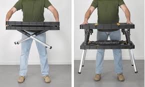 Keter Folding Work Table With Two Adjustable Clamps 1 000 Lb Capacity Model 17182239 In 2020 Keter Folding Work Table Work Table Portable Work Table