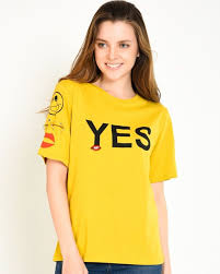 Yes Baskili Bayan Tisort T Shirt Kadin Tisort Tisort Modelleri