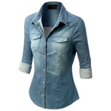 Love When Chambray Is Tailored Not A Fan Of The Baggy Look For Shirts Or Shirt Dresses Le3no Wo Womens Denim Shirt Chambray Denim Shirt Womens Chambray Shirt