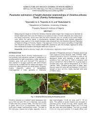 Ecological role of a tree (gmelina arborea) plantation in guatemala: Pdf Parameter Estimation Of Height Diameter Relationships Of Gmelina Arborea Roxb Family Verbenaceae