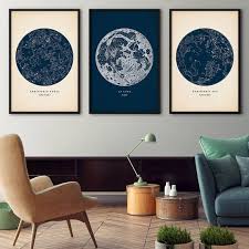 astronomy print set of 3 star map print star chart print