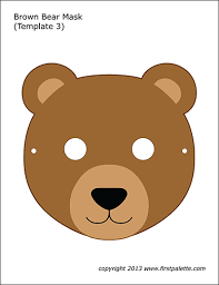 Bear Masks Free Printable Templates Coloring Pages Firstpalette Com Bear Mask Printable Halloween Masks Bear Mask Template