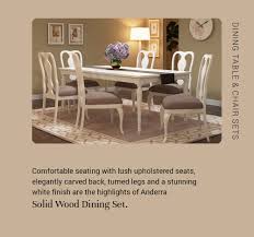 White kitchen & dining room sets : Anderra Solid Mahogany Wood White Dining Table Chair Set Dining Table White Dining Table Dining Table Chairs