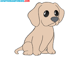 How To Draw A Sitting Cartoon Dog - Easy Drawing Tutorial For Kids