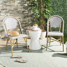 Safavieh Indoor Outdoor Stacking Bistro Chair 2 Piece Set In 2020 Outdoor Side Chairs Patio Dining Chairs Outdoor Dining Chairs