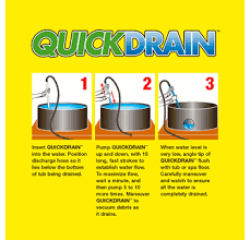 The idea is to create a basic siphon, which will let gravity do the work for you. The Amazing Quick Drain For Spas And Hot Tubs Non Electric Pump