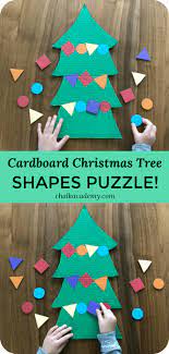 Shaped christmas puzzle ~ complete ~ victorian poinsettia. Cardboard Christmas Tree Shapes Puzzle For Toddlers Chalk Academy