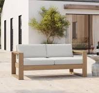 Luxury Outdoor Furniture Villa Garden Fabric Teak Sofa Set