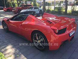 The exquisite styling and thrilling acceleration of this ferrari both cause equal head turning from passersby. Rent The Ferrari 458 Italia Spider Cabrio Red Car In La Condamine