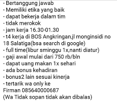 Malang sudah dikenal ke berbagai penjuru kota di indonesia bahkan ke luar negeri karena daya tariknya yang. Loker Tanpa Ijazah Di Jawa Tengah Dan Sekitarnya Posts Facebook