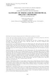 Pdf Glossary Of Terms Used In Theoretical Organic Chemistry Iupac Recommendations 1999