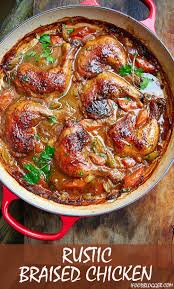 This Braised Chicken Is Fall Off The Bone Tender And Exceptionally Tasty The Chicken Is Brai Chicken Thights Recipes Chicken Drumstick Recipes Poultry Recipes