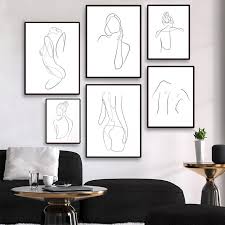 On the artist's color wheel of primary and secondary colors, complementary. Modern Wall Art Modular Prints Hd Pictures Abstract Simple Line Body Canvas Painting Nude Woman Nordic Poster Home Decor Bedroom Buy At The Price Of 1 91 In Aliexpress Com Imall Com