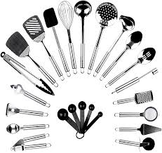 Do you feel like you have to choose between durable if yes, then this 29 piece stainless steel kitchen utensils set is all u need. Bayobid Stainless Steel Kitchen Utensil Set 24 Pieces Cooking