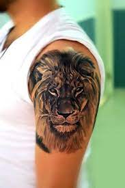 Black And Gray Lion 39 S Head Half Sleeve Style Black And Gray Color Black Tags Best Beautif Lion Shoulder Tattoo Lion Head Tattoos Lion Tattoo Sleeves