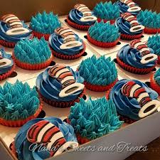 Dr Seuss Cat In The Hat Thing One Thing Two Cupcakes Seuss Cakes Dr Seuss Cupcakes Dr Seuss Cake