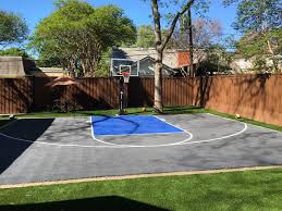 The court itself can be made of concrete with the lines stenciled on. 50 X 30 Basketball Half Court Dunkstar Diy Backyard Courts