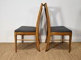 All in great condition, any input would be much appreciated. Mid Century Modern T Back Dining Chairs Gray Upholstery Lenoir Chair Company Epoch