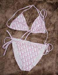 Designer Inspired Monogram Pink Trotter Bikini Swimsuit Swimming Suit M Swimsuits Bathing Suit Designs Bikini Swimsuits
