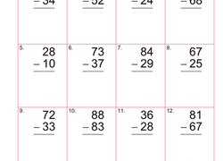 50 double digit subtraction with regrouping. Two Digit Subtraction And Regrouping Printable Worksheets Education Com