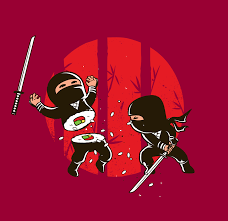 Sushi Ninja Tees Ilustraciones Arte Con Sushi Arte Divertido