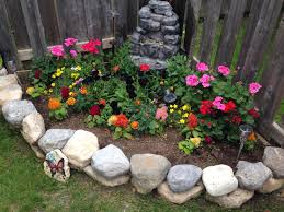 Easy Corner Flower Bed With Stone Retaining Wall Landscaping With Rocks Rock Wall Gardens Flower Beds