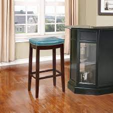 Linon Home Decor Claridge 32 In Blue Cushioned Bar Stool 55816blu01u The Home Depot Blue Bar Stools Linon Home Decor Bar Stools