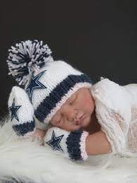 Dallas Cowboys Baby Girl Beanie Hat In Stark White With Dark Denim And Soft Pink Trim Brim With Matching Mitt Baby Cowboy Baby Girl Beanies Dallas Cowboys Baby
