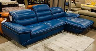 Divani Casa Hobart Modern Blue Leather Sectional Sofa Best Leather Sofa Sectional Sofa Leather Sofa