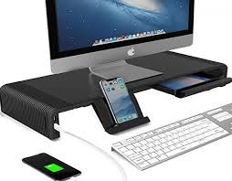 See more ideas about computer stand, laptop, laptop stand. Lexvss Dfwn8yc Monitor Riser Stand And Desk Storage Organizer 2 Usb 3 0 Type C Ports Computer Stand Support Transfer Data Charging With