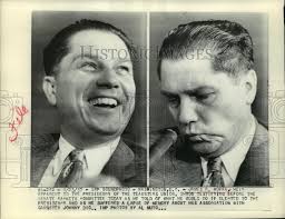 1957 Press Photo James Hoffa testifies before Senate Rackets Committee