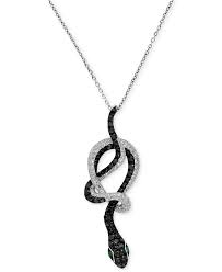 Black And White Diamond Pattern Snake Caviar By Effy Black And White Diamond Snake Pendant 3 4 Ct T W In 14k White Gold Necklaces Je White Diamond Jewelry White Gold Necklaces Snake Pendant