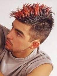 Faux Hawk With Red Tips Mohawk Hairstyles Mohawk Hairstyles Men Men Hair Color
