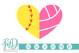 Download Softball Volleyball Heart Graphic By Morgan Day Designs Creative Fabrica PSD Mockup Templates