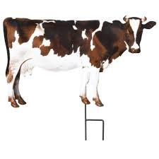 Animal De La Ferme Decoratif Sur Pic Vache Animaux De La Ferme Statue De Jardin Vache