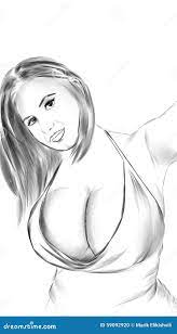 Big Boobs Illustrated Woman Stock Illustration - Illustration of clipart,  drawing: 59092920