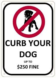 Curb Your Dog Sign White Background Aluminum Signs 10x7 Dog Signs Your Dog Aluminum Signs